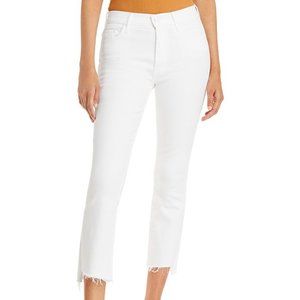 MOTHER The Insider High Rise Crop Step Fray Bootcut Jeans